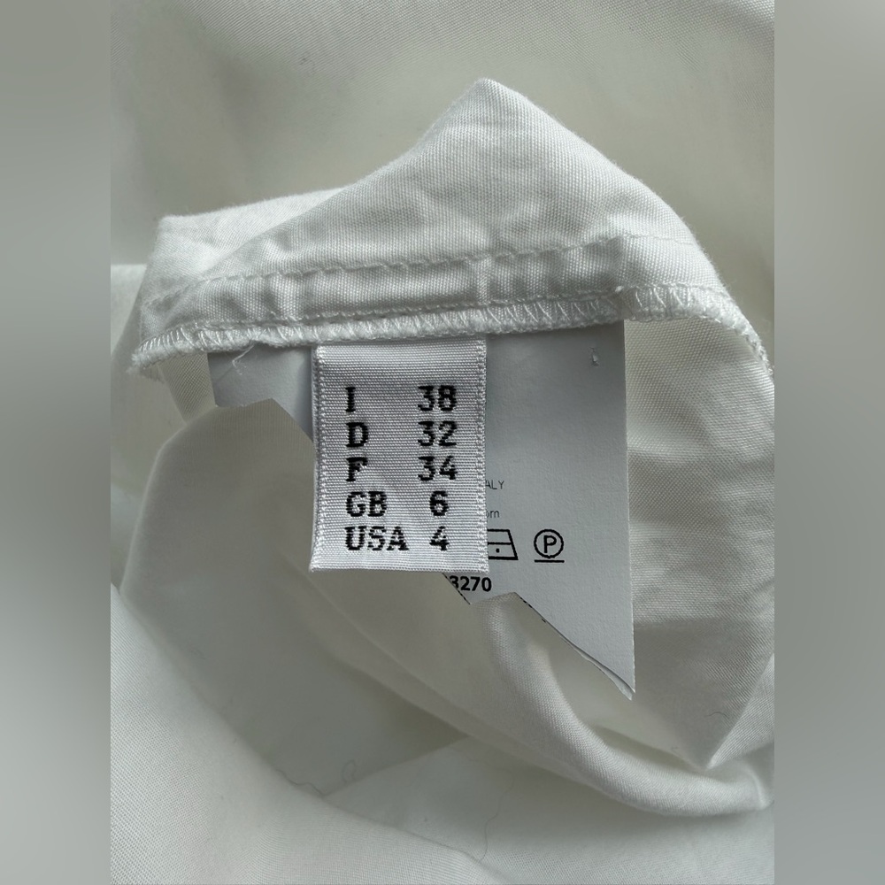 Moschino Jeans Heart Patch Cotton Shirt | Off-White Button Down | US 4 - Picture 9 of 13
